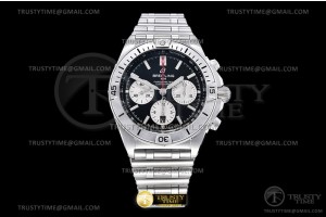 GF 브라이틀링 크로노맷 B01 블랙다이얼 스틸브레이슬릿 Chronomat B01 SS/SS Blk/Wht/Stk GF Asia 7750