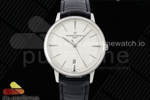 PPF 바쉐론콘스탄틴 패트리모니 데이트 화이트다이얼 블랙가죽스트랩 Patrimony Date SS PPF 1:1 Best Edition White Dial on Black Leather Strap MIYOTA 9015