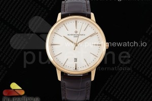 PPF 바쉐론콘스탄틴 패트리모니 데이트 로즈골드 화이트다이얼 브라운가죽스트랩 Patrimony Date RG PPF 1:1 Best Edition White Dial on Brown Leather Strap MIYOTA 9015