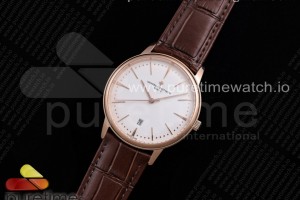 OXF 콘스탄틴 패트리모니 데이트 로즈골드 화이트다이얼 브라운가죽스트랩 Patrimony Date RG OXF 1:1 Best Edition White Dial on Brown Leather Strap MIYOTA 9015