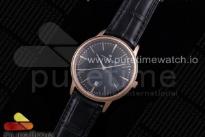 OXF 콘스탄틴 패트리모니 데이트 로즈골드 블랙다이얼 블랙가죽스트랩 Patrimony Date RG OXF 1:1 Best Edition Black Dial on Black Leather Strap MIYOTA 9015