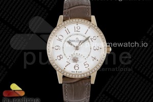 GF 예거 랑데뷰 나이트앤데이 34미리 로즈골드 다이아베젤 화이트다이얼 브라운가죽스트랩 Rendez-Vous Night & Day RG GF 1:1 Best Edition White Dial Diamonds Bezel on Brown Leather Strap A898