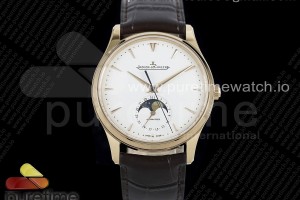 GF V4 예거 마스터 울트라씬문 로즈골드 화이트다이얼 브라운가죽스트랩 Master Ultra Thin Moon 1362520 RG GF 1:1 Best Edition White Dial on Brown Leather Strap A925 V3