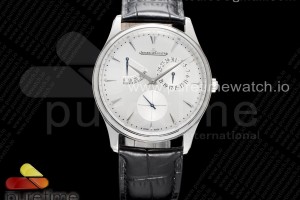 ZF V3 예거 마스터 울트라씬 마르쉐 화이트다이얼 블랙가죽스트랩 Master Ultra Thin Réserve de Marche SS ZF 1:1 Best Edition White Dial on Black Leather Strap SA938 V3