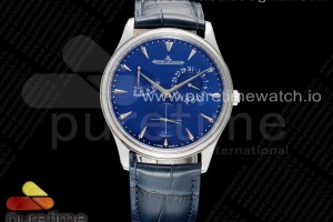 ZF V3 예거 마스터 울트라씬 마르쉐 블루다이얼 블루가죽스트랩 Master Ultra Thin Réserve de Marche SS ZF 1:1 Best Edition Blue Dial on Blue Leather Strap SA938 V3