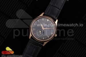 AZF 예거 마스터 울트라씬문 로즈골드 그레이다이얼 블랙가죽스트랩 Master Ultra Thin Moon RG AZF 1:1 Best Edition Gray Dial on Black Leather Strap A925