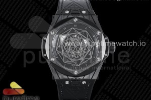 HRF 위블로 빅뱅유니코 상블루 티타늄 블랙다이얼 블랙거미스트랩 Big Bang Unico Sang Bleu PVD Plated Titanium HRF Black Dial on Black Gummy Strap HUB1213