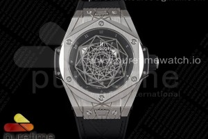 HBF 위블로 유니코 생블루 티타늄 스켈레톤다이얼 블랙거미스트랩 Big Bang Unico Sang Bleu Titanium HBF Skeleton Dial on Black Gummy Strap HUB1213