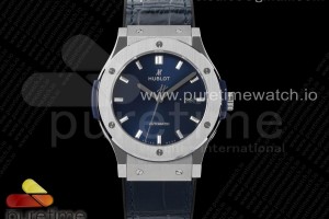 HBF 위블로 클래식퓨전 45미리 블루다이얼 블루거미스트랩 Classic Fusion 45mm SS HBF 1:1 Best Edition Blue Dial on Blue Gummy Strap A2892