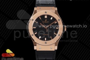 HBF 위블로 클래식퓨전 로즈골드 45미리 블랙다이얼 블랙거미스트랩 Classic Fusion 45mm RG HBF 1:1 Best Edition Black Dial on Black Gummy Strap A2892