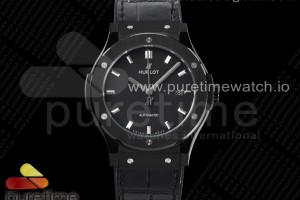 HBF 위블로 클래식퓨전 PVD블랙 45미리 블랙다이얼 블랙거미스트랩 Classic Fusion 45mm PVD HBF 1:1 Best Edition Black Dial on Black Gummy Strap A2892