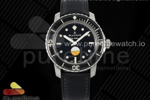 ZF 블랑팡 피프티패덤즈 밀스펙 블래다이얼 블랙캔버스스트랩 Fifty Fathoms MIL-SPEC ZF 1:1 Best Edition on Sail-canvas Strap A1151