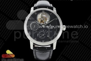 JBF V2 블랑팡 빌예레 뚜르비옹 블랙다이얼 블랙가죽스트랩 Villeret Tourbillon SS Real PR JBF Best Edition Black Dial on Black Leather Strap V2