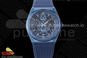 LF V2 제니스 데피 클래식 블루 PVD 블루스켈레톤다이얼 블루러버스트랩 Defy Classic Blue PVD LF 1:1 Best Edition Skeleton Blue Dial on Blue Rubber Strap A2892 V2