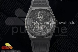 LF V2 제니스 데피 클래식 PVD 블랙스켈레톤다이얼 블랙러버스트랩 Defy Classic PVD LF 1:1 Best Edition Skeleton Black Dial on Black Rubber Strap A2892 V2