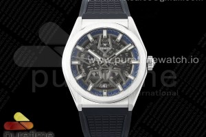 LF V2 제니스 데피 클래식 블루스켈레톤다이얼 블랙러버스트랩 Defy Classic LF 1:1 Best Edition Skeleton Blue Dial on Black Rubber Strap A2892 V2