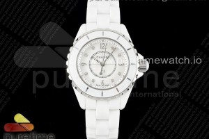 EAST(HTF)공장 샤넬 J12 화이트세라믹 33미리 화이트이얼 다이아인덱스 J13 33mm East Factory 1:1 Best Edition White Korea Ceramic White Diamonds Dial on Bracelet Swiss Quartz