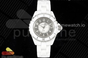 EAST(HTF)공장 샤넬 J12 화이트세라믹 33미리 실버다이얼 아라비안인덱스 J13 33mm East Factory 1:1 Best Edition White Korea Ceramic Silver Dial on Bracelet Swiss Quartz