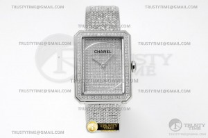 BVF 샤넬 보이프렌드 다이아다이얼 다이아베젤 트위드브레이슬릿 Chanel Boyfriend Tweed Dia SS/SS Dia BVF Sw Qtz
