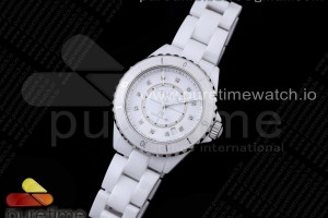BVF 샤넬 J12 38미리 화이트세라믹 화이트다이얼 다이아인덱스 H5705 38mm BVF 1:1 Best Edition White Ceramic White Diamonds Dial on Bracelet MIYOTA 9015