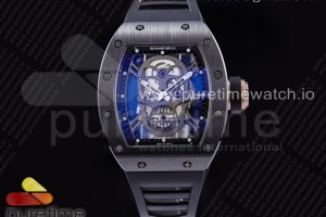 ZF 리차드밀 RM052 스컬 블랙세라믹 PVD스켈레톤다이얼 블랙러버스트랩 RM052 Skull Black Ceramic ZF 1:1 Best Edition PVD Skeleton Dial on Black Rubber Strap NH05A