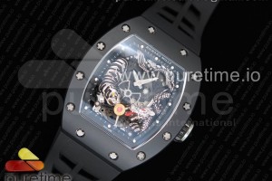 KVF 리차드밀 RM51-01 블랙세라믹 드래곤/타이거 스켈레톤다이얼 블랙러버스트랩 RM 51-01 Black Ceramic Tiger & Dragon KVF Best Edition on Black Rubber Strap MIYOTA8215