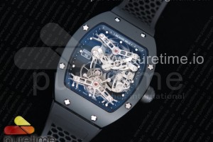 EURF 리차드밀 RM027 리얼 투어빌론 세라믹케이스 스켈레톤다이얼 블랙러버스트랩 RM027 Real Tourbillon EURF Best Edition Skeleton Dial on Black Rubber Strap