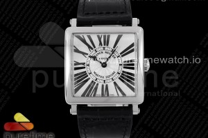 ZF 프랭크뮬러 마스터스퀘어 화이트다이얼 블랙가죽스트랩 Master Square SS Ladies ZF 1:1 Best Edition White Black Roman Dial on Black Leather Strap Ronda Quartz