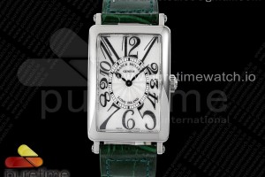 ZF 프랭크뮬러 롱아일랜드 레이디 화이트다이얼 그린가죽스트랩 Long Island Ladies SS ZF 1:1 Best Edition on Green Leather Strap Ronda Quartz