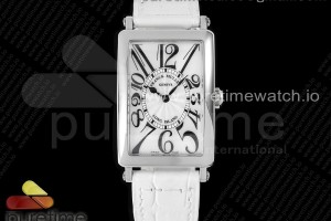 ZF 프랭크뮬러 롱아일랜드 레이디 화이트다이얼 화이트가죽스트랩 Long Island Ladies SS ZF 1:1 Best Edition on White Leather Strap Ronda Quartz