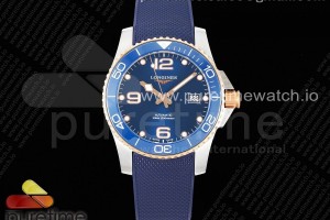 ZF 론진 콘케스트 로즈골드콤비 블루다이얼 블루러버스트랩 Conquest SS/RG Blue Ceramic Bezel SS ZF 1:1 Best Edition Blue Dial on Blue Rubber Strap A2824