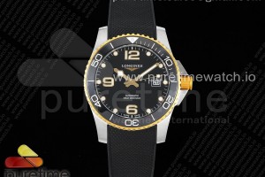 ZF 론진 콘케스트 옐로우골드콤비 블랙다이얼 블랙러버스트랩 Conquest SS/YG Black Ceramic Bezel SS ZF 1:1 Best Edition Black Dial on Black Rubber Strap A2824