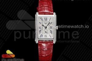 8848F 론진 돌체비타 23미리 화이트다이얼 다이아베젤 레드가죽스트랩 DolceVita 23mm Ladies Watch 8848F 1:1 Best Edition White Dial Diamonds Bezel on Red Leather Strap Swiss Quartz