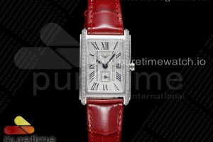 8848F 론진 돌체비타 23미리 화이트다이얼 다이아베젤 레드악어가죽스트랩 DolceVita 23mm Ladies Watch 8848F 1:1 Best Edition White Dial Diamonds Bezel on Red Croco Strap Swiss Quartz