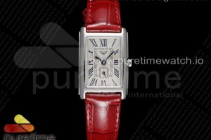 8848F 론진 돌체비타 23미리 화이트다이얼 레드악어가죽스트랩 DolceVita 23mm Ladies Watch 8848F 1:1 Best Edition White Dial on Red Croco Strap Swiss Quartz