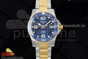 ZF 론진 하이드로 콘퀘스트 옐로우골드콤비 블루다이얼 스틸브레이슬릿 Conquest SS/YG Blue Ceramic Bezel SS ZF 1:1 Best Edition Blue Dial on SS/YG Bracelet A2824