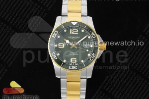 ZF 론진 하이드로 콘퀘스트 옐로우골드콤비 그린다이얼 스틸브레이슬릿 Conquest SS/YG Green Ceramic Bezel SS ZF 1:1 Best Edition Green Dial on SS/YG Bracelet A2824