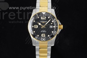 ZF 론진 하이드로 콘퀘스트 옐로우골드콤비 그린다이얼 스틸브레이슬릿  Conquest SS/YG Black Ceramic Bezel SS ZF 1:1 Best Edition Black Dial on SS/YG Bracelet A2824