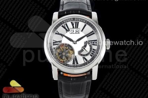 JBF 로저드뷔 오마쥬 플라잉 뚜르비옹 화이트다이얼 블랙가죽스트랩 Hommage Flying Tourbillon SS JBF Best Edition White Dial on Black Leather Strap