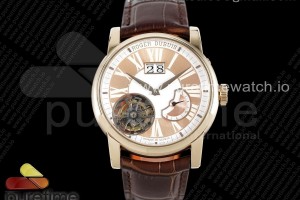 JBF 로저드뷔 오마쥬 플라잉 뚜르비옹 로즈골드 화이트로즈골드다이얼 블랙가죽스트랩 Hommage Flying Tourbillon RG JBF Best Edition White/RG Dial on Brown Leather Strap