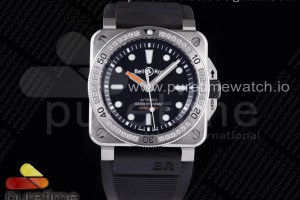 OXF 벨앤로스 다이버 BR 03-92 블랙다이얼 다이아베젤 블랙러버스트랩 BR 03-92 Diver SS OXF 1:1 Best Edition Black Dial Diamond Bezel on Black Rubber Strap MIYOTA 9015 (Free Nylon Strap)